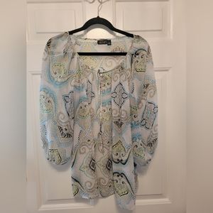 a.n.a. 1X Light Gray Paisley Chiffon